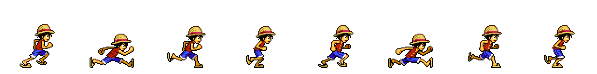 Các frame chạy Luffy trích từ MUGEN